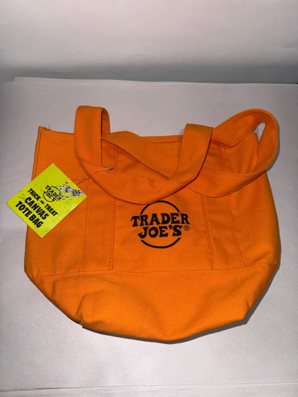 Trader Joe’s mini canvas Halloween orange trick or treat bag